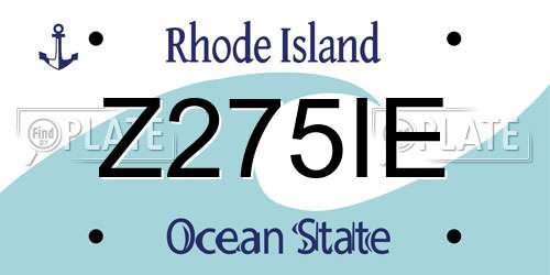 Z275IE Rhode Island License Plate