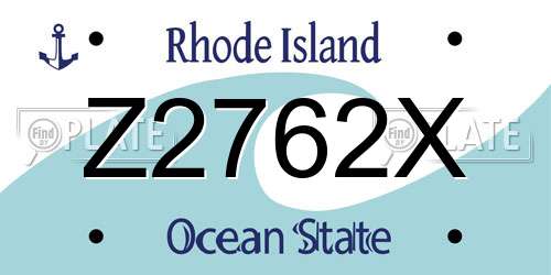 Z2762X Rhode Island License Plate