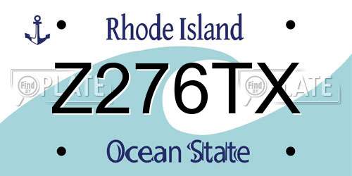 Z276TX Rhode Island License Plate