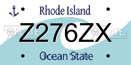 Z276ZX Rhode Island License Plate