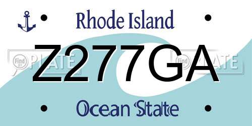 Z277GA Rhode Island License Plate