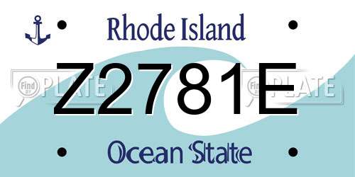Z2781E Rhode Island License Plate