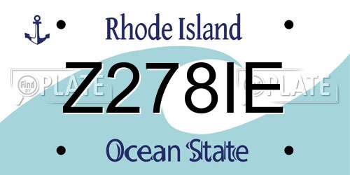 Z278IE Rhode Island License Plate