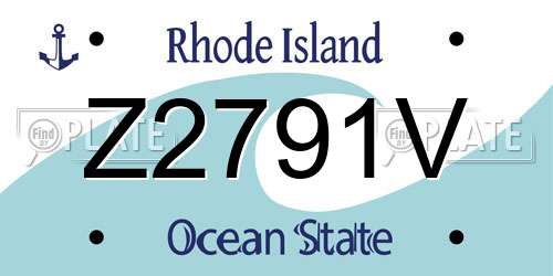 Z2791V Rhode Island License Plate