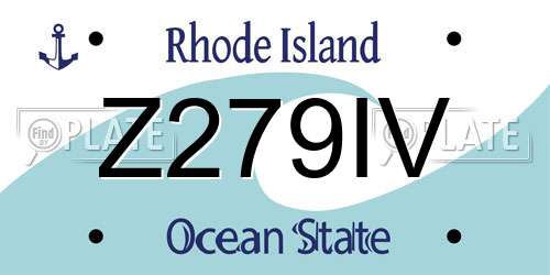 Z279IV Rhode Island License Plate