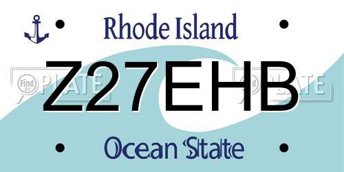 Z27EHB Rhode Island License Plate