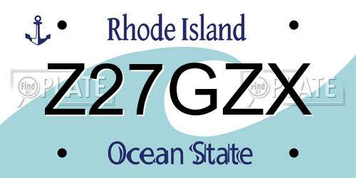 Z27GZX Rhode Island License Plate