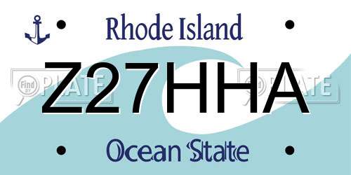 Z27HHA Rhode Island License Plate