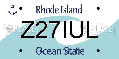Z27IUL Rhode Island License Plate
