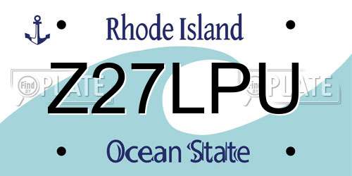 Z27LPU Rhode Island License Plate