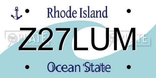 Z27LUM Rhode Island License Plate
