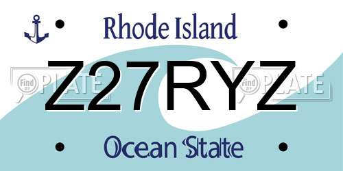 Z27RYZ Rhode Island License Plate