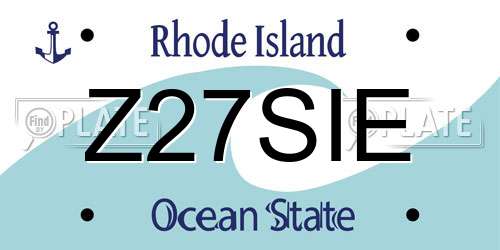 Z27SIE Rhode Island License Plate