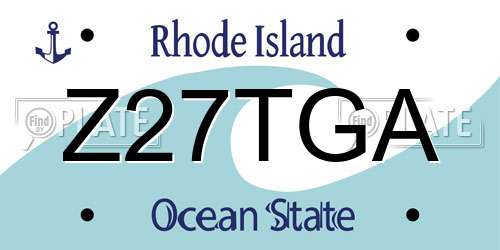 Z27TGA Rhode Island License Plate