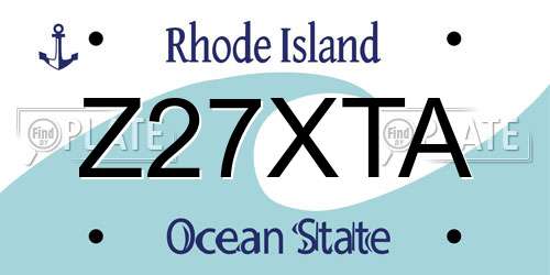 Z27XTA Rhode Island License Plate