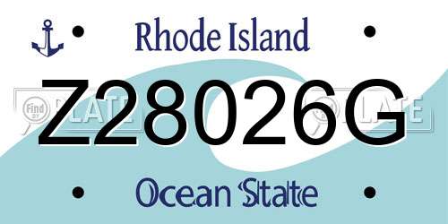 Z28026G Rhode Island License Plate
