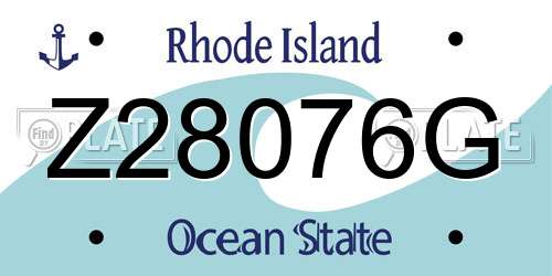 Z28076G Rhode Island License Plate