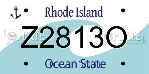 Z2813O Rhode Island License Plate
