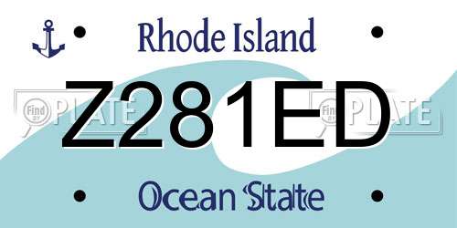 Z281ED Rhode Island License Plate