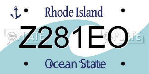 Z281EO Rhode Island License Plate