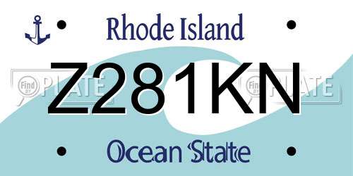 Z281KN Rhode Island License Plate