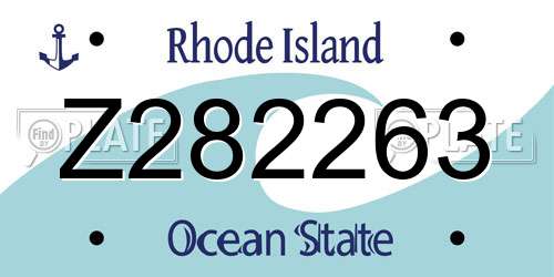 Z282263 Rhode Island License Plate