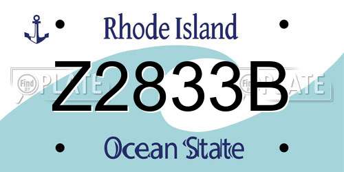 Z2833B Rhode Island License Plate