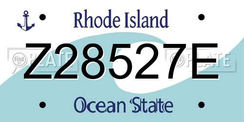 Z28527E Rhode Island License Plate