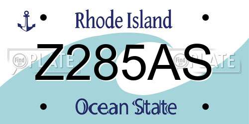 Z285AS Rhode Island License Plate