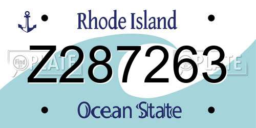 Z287263 Rhode Island License Plate