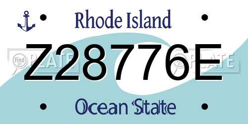 Z28776E Rhode Island License Plate