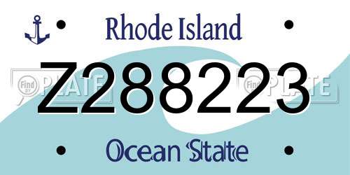 Z288223 Rhode Island License Plate