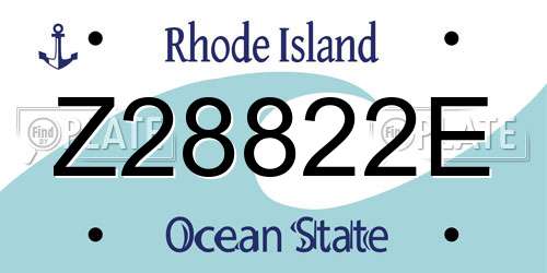 Z28822E Rhode Island License Plate