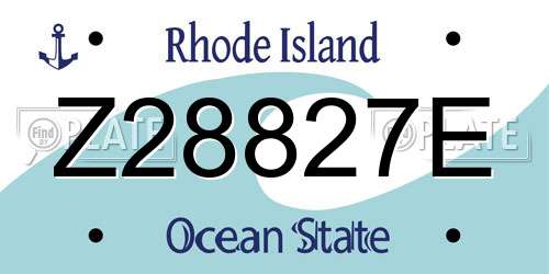 Z28827E Rhode Island License Plate