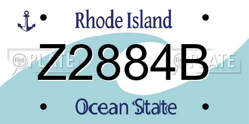 Z2884B Rhode Island License Plate