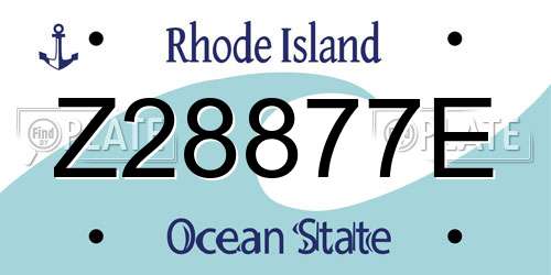 Z28877E Rhode Island License Plate