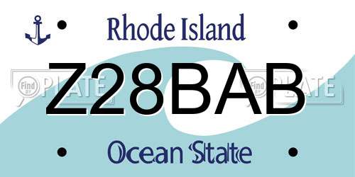 Z28BAB Rhode Island License Plate