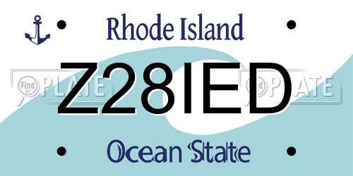 Z28IED Rhode Island License Plate