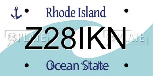 Z28IKN Rhode Island License Plate