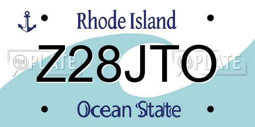 Z28JTO Rhode Island License Plate