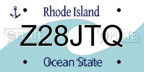 Z28JTQ Rhode Island License Plate