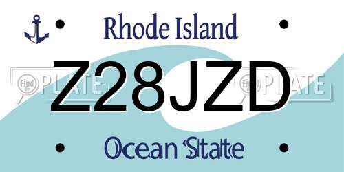Z28JZD Rhode Island License Plate