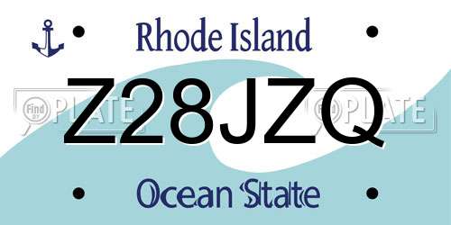 Z28JZQ Rhode Island License Plate