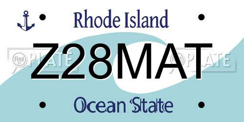 Z28MAT Rhode Island License Plate
