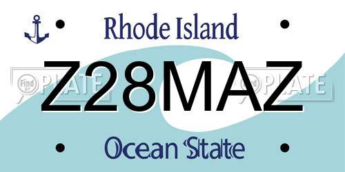 Z28MAZ Rhode Island License Plate