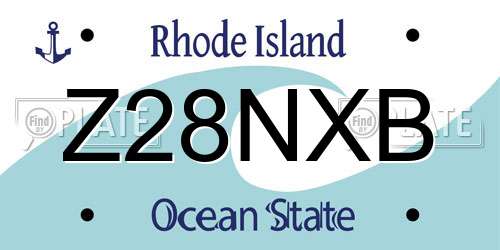 Z28NXB Rhode Island License Plate