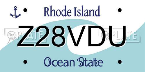 Z28VDU Rhode Island License Plate