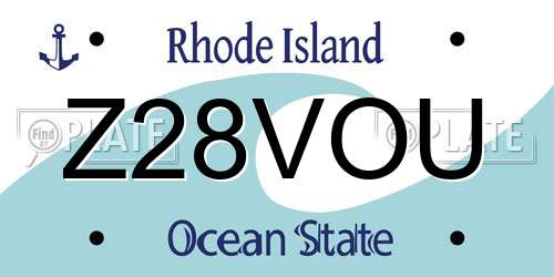 Z28VOU Rhode Island License Plate