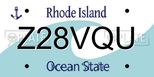 Z28VQU Rhode Island License Plate