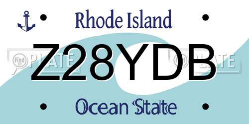 Z28YDB Rhode Island License Plate